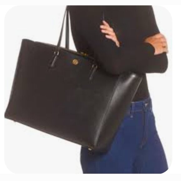 GORGEOUS NEW LARGE TORY BURCH ROBINSON LEATHER TOTE - Picture 1 of 15